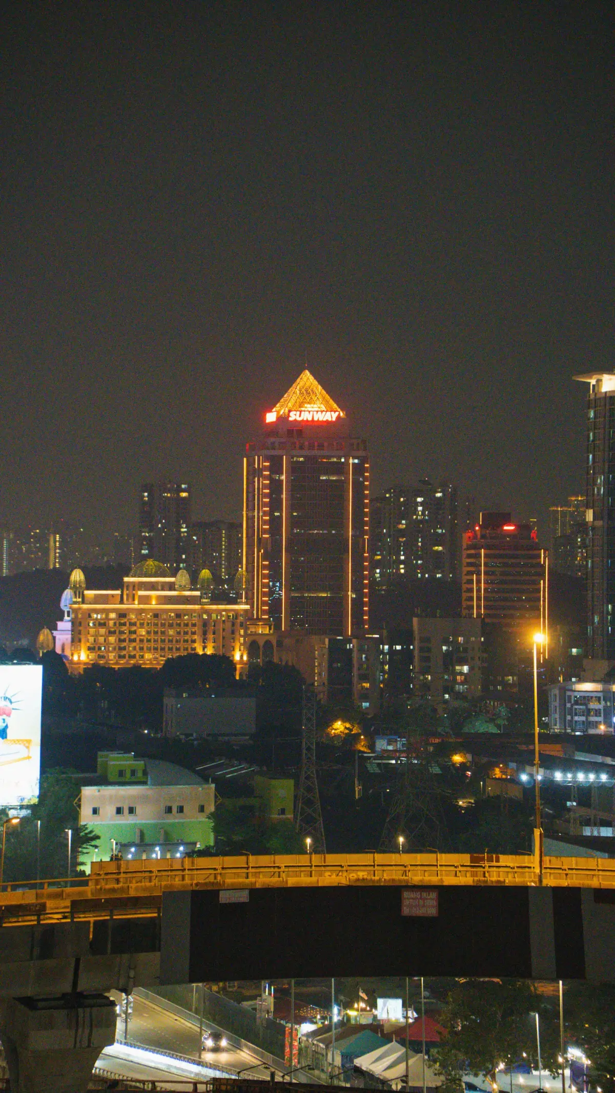 Kuala Lumpur illuminated at night