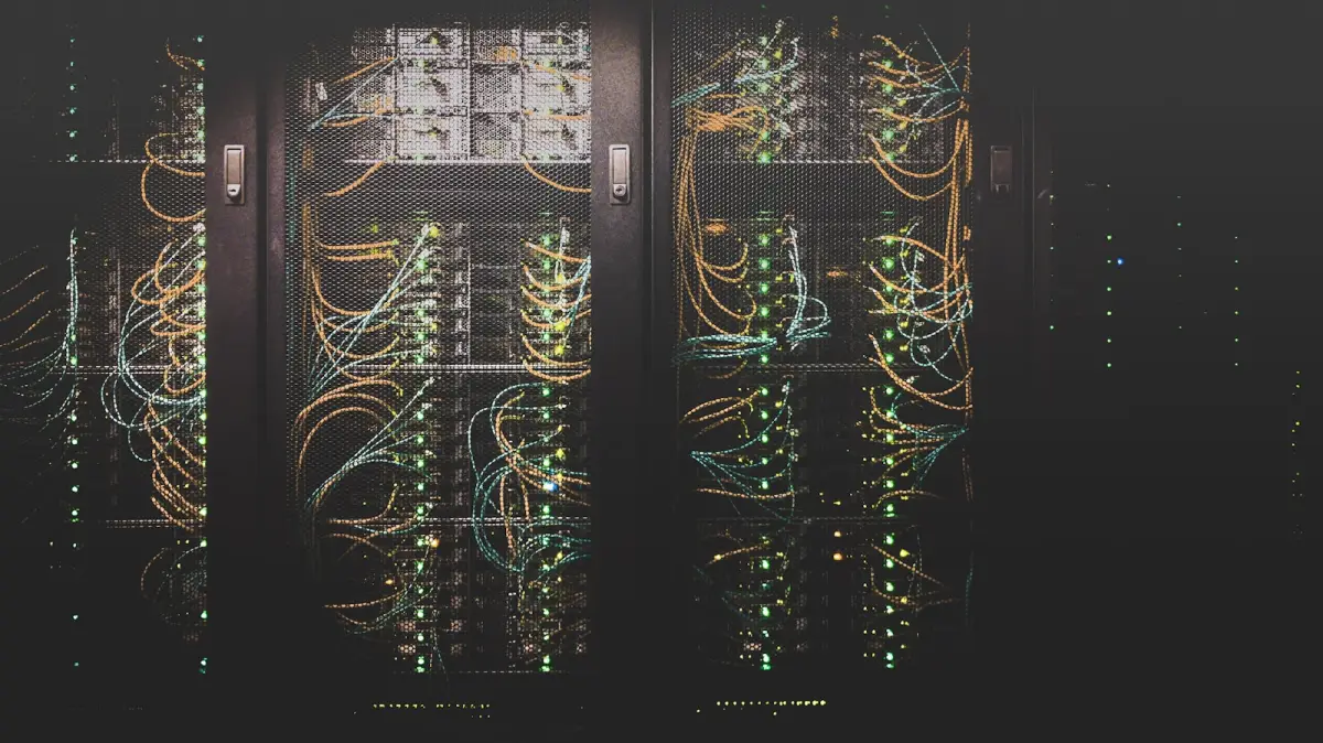 Network cables connected inside a data centre